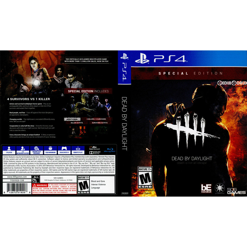 【中古即納】[表紙説明書なし][PS4]Dead by Daylight(デッドバイデイライト) Special Edition(北米版)(2102831)(オンライン専用) Behaviour Interactive (20170620)