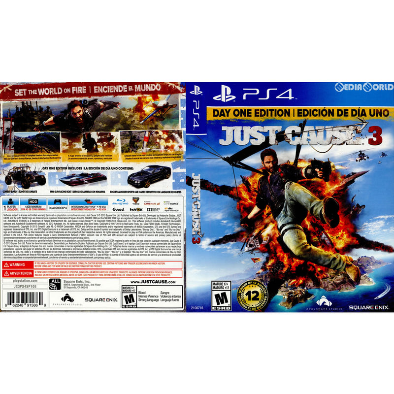 PS4]JUST CAUSE 3(ジャストコーズ3) DAY ONE EDITION(北米版)(2100716)