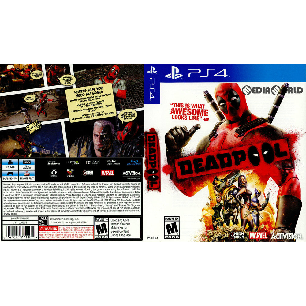 【中古即納】[PS4]Deadpool(デッドプール)(北米版)(2100841) Activision (20151117)