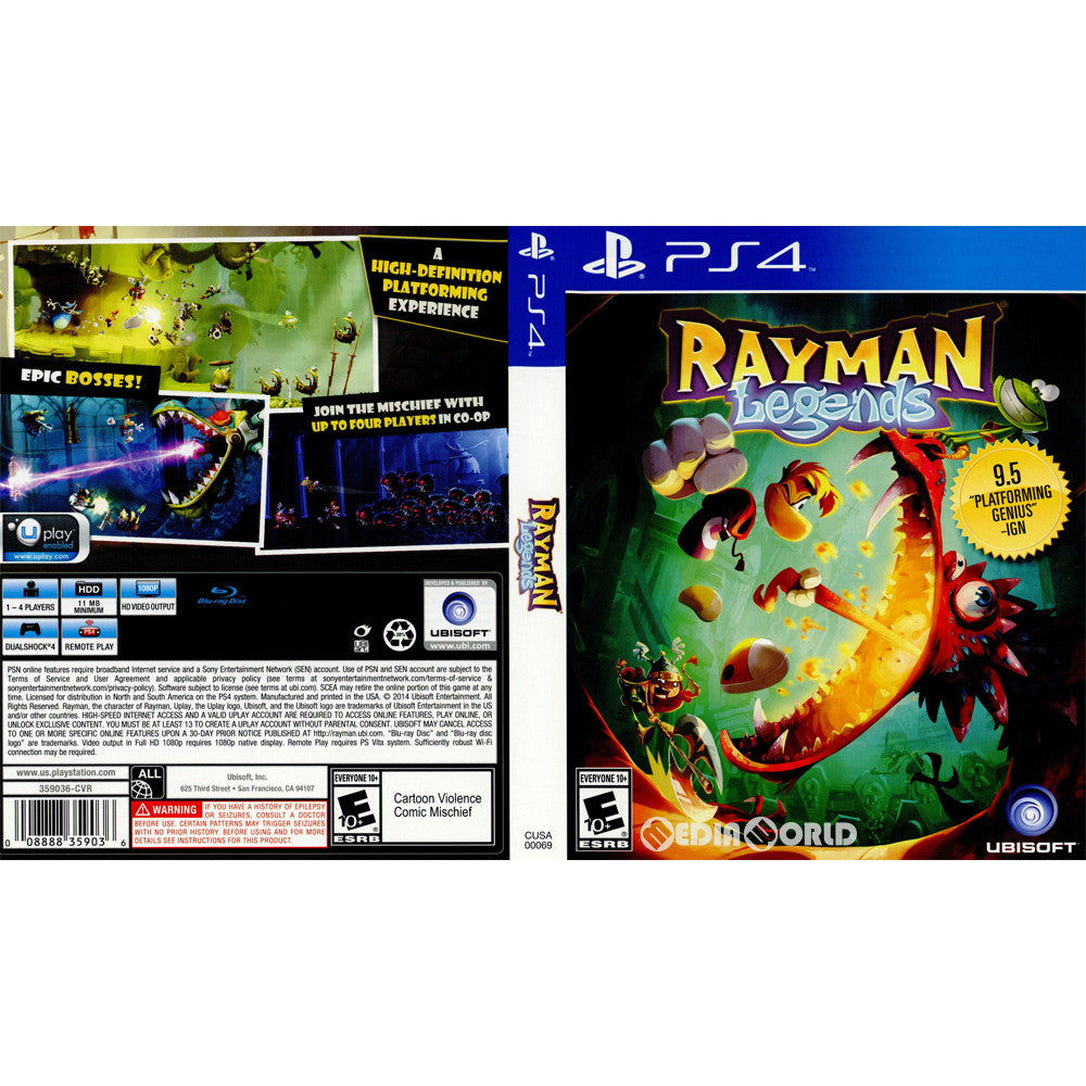 【中古即納】[PS4]Rayman Legends(レイマン レジェンド)(北米版)(CUSA-00069) Ubisoft(ユービーアイソフト) (20140218)
