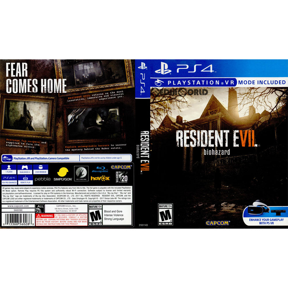 【中古即納】[PS4]RESIDENT EVIL 7 biohazard(バイオハザード7 レジデント イービル)(北米版)(2101143) Capcom (20170124)
