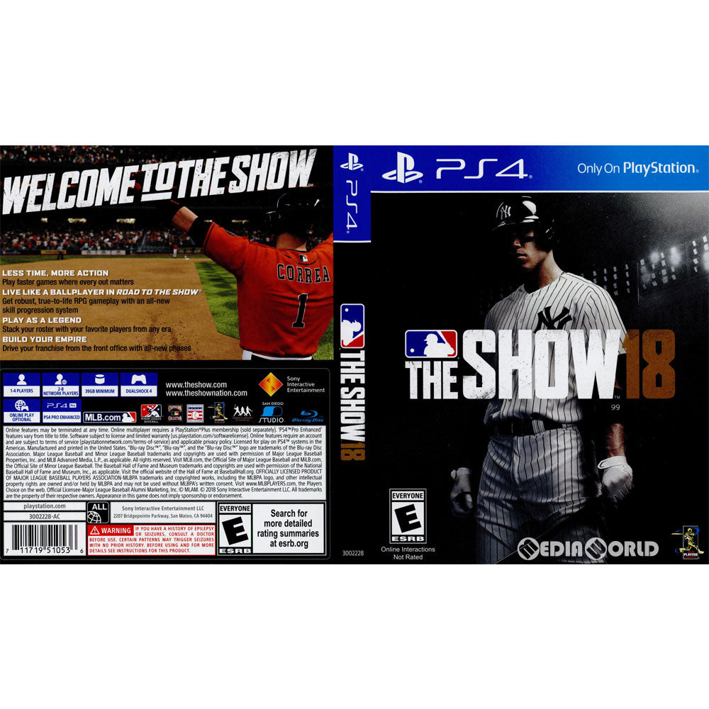 【中古即納】[お得品][表紙説明書なし][PS4]MLB The Show 18(北米版)(3002228) Sony Interactive Entertainment (20180327)
