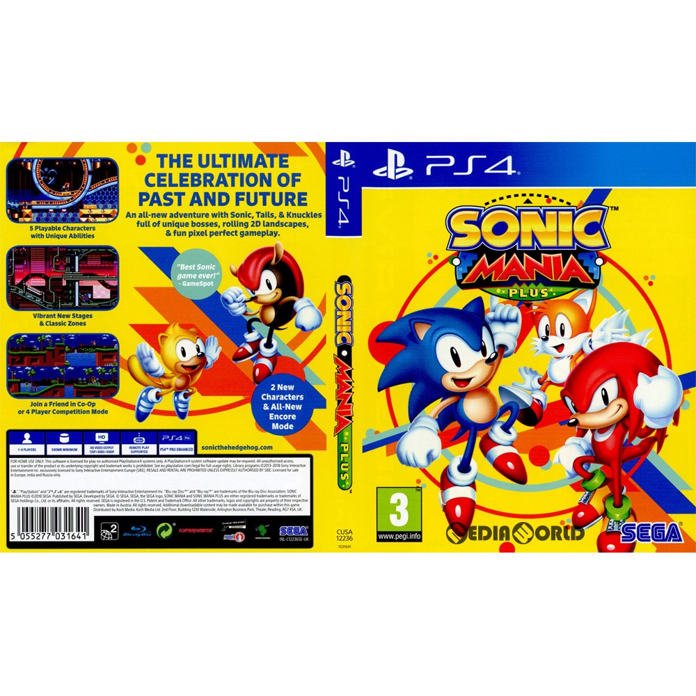 【中古即納】[PS4]Sonic Mania Plus(ソニックマニア・プラス)(EU版)(CUSA-12236) SEGA (20180717)