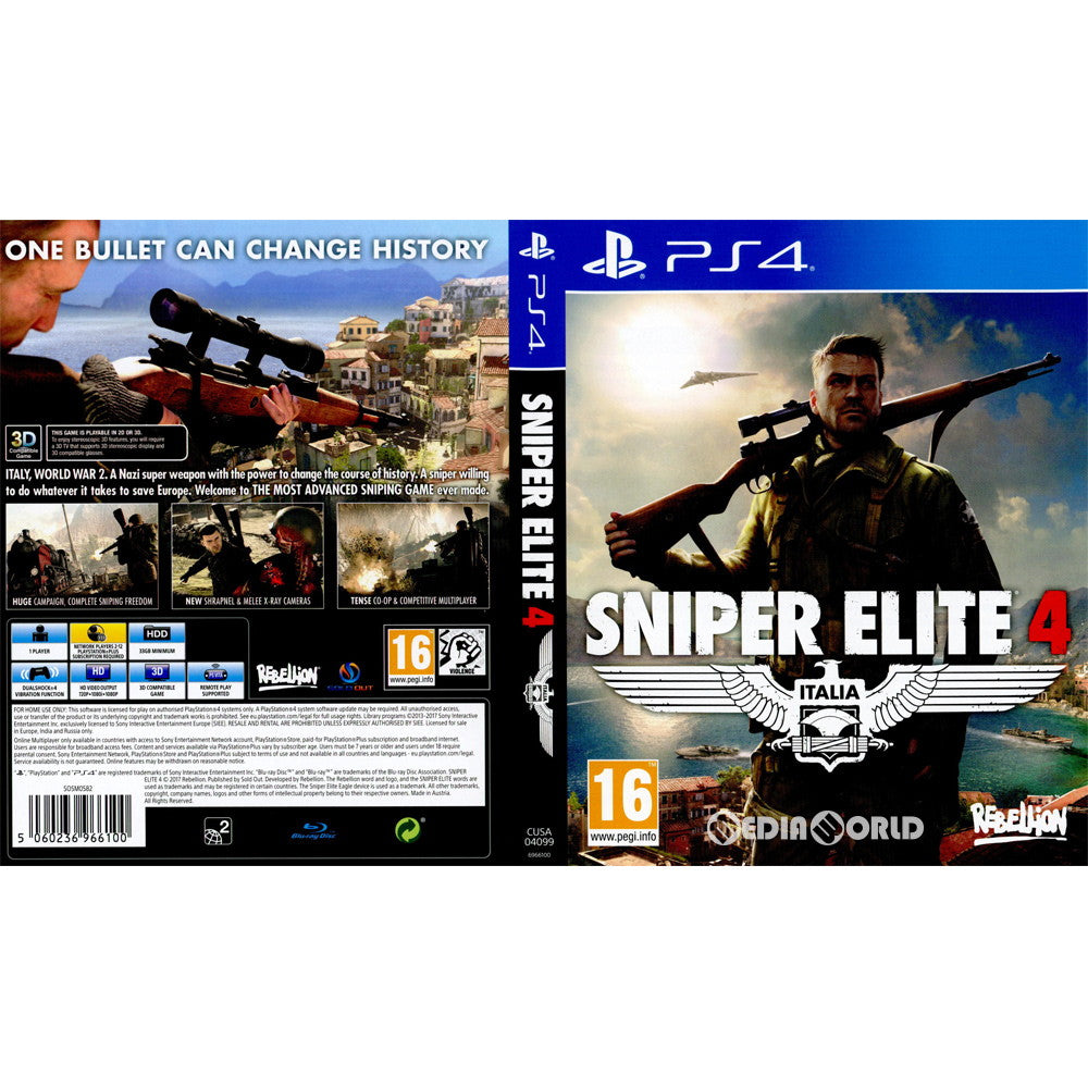 【中古即納】[PS4]Sniper Elite 4(スナイパーエリート4)(EU版)(CUSA-04099) Rebellion (20170214)