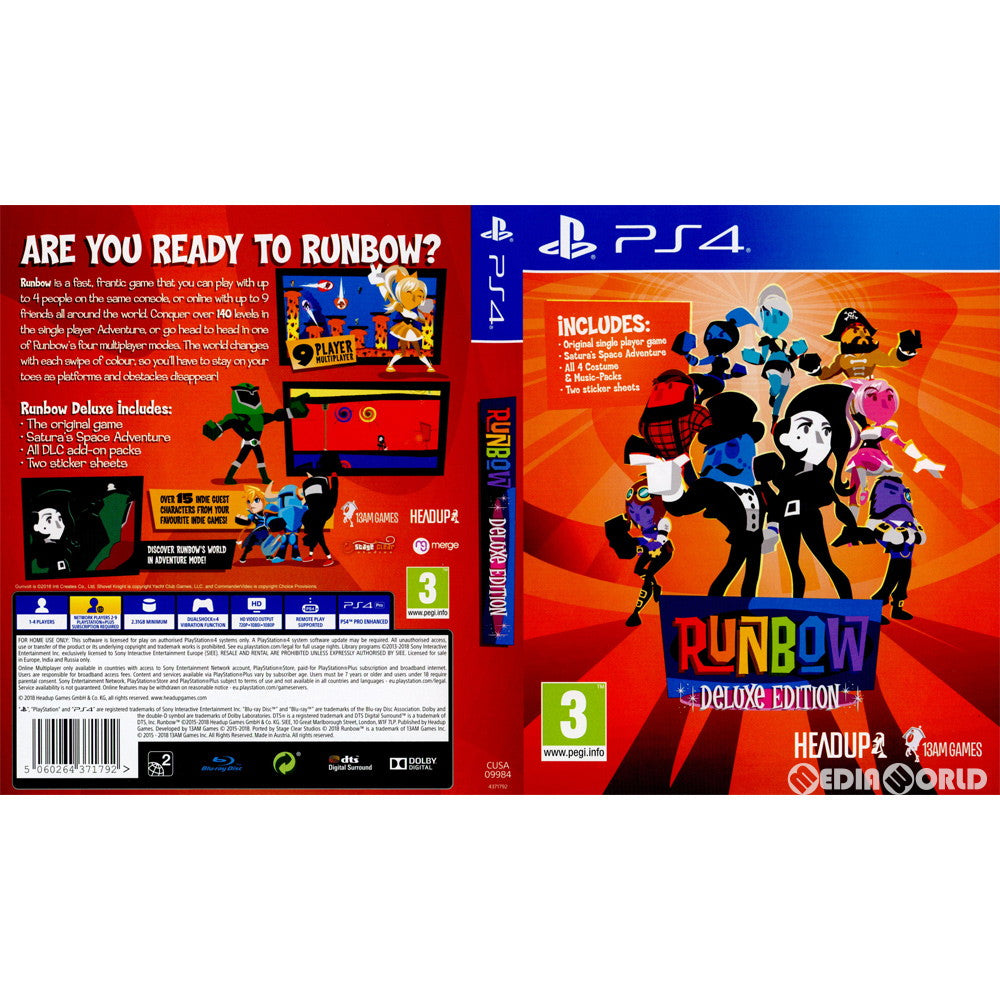 【中古即納】[PS4]Runbow(ランボー) Deluxe Edition(EU版)(CUSA-09984) Headup Games (20180810)