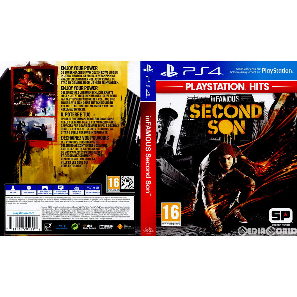 【中古即納】[PS4]inFAMOUS Second Son(インファマス セカンド サン) PlayStation Hits(EU版)(CUSA-00004/H) SCEE (20180717)
