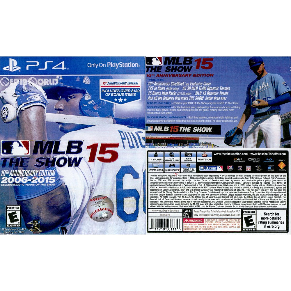 【中古即納】[PS4]MLB 15 The Show 10th Anniversary Edition(北米版)(CUSA-00998) SCEA (20150331)