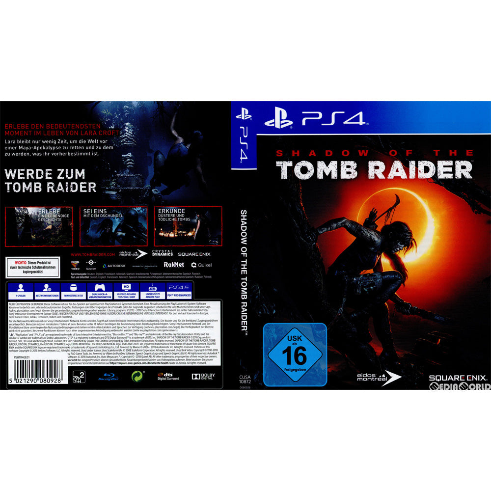 【中古即納】[PS4]Shadow of the Tomb Raider Standard Edition(シャドウ オブ ザ トゥームレイダー)(EU版)(CUSA-10872) Square Enix (20180914)