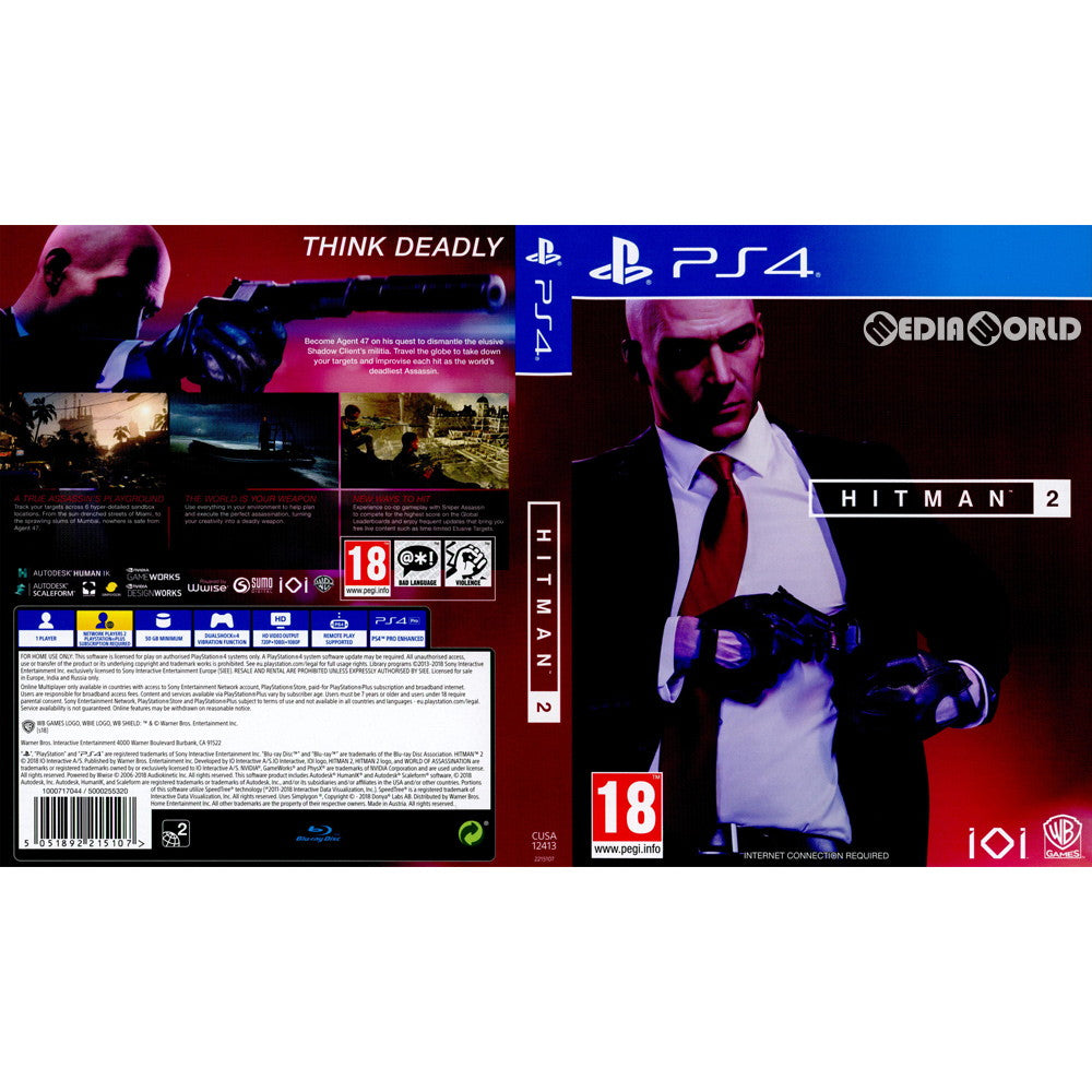 【中古即納】[PS4]HITMAN 2(ヒットマン2) Standard Edition(EU版)(CUSA-12413) Warner Bros. Interactive (20181113)