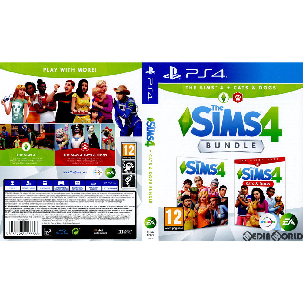 【中古即納】[PS4]The Sims 4 Cats & Dogs bundle(ザ・シムズ4 キャッツ アンド ドッグスバンドル)(EU版)(CUSA-13929) Electronic Arts (20181102)