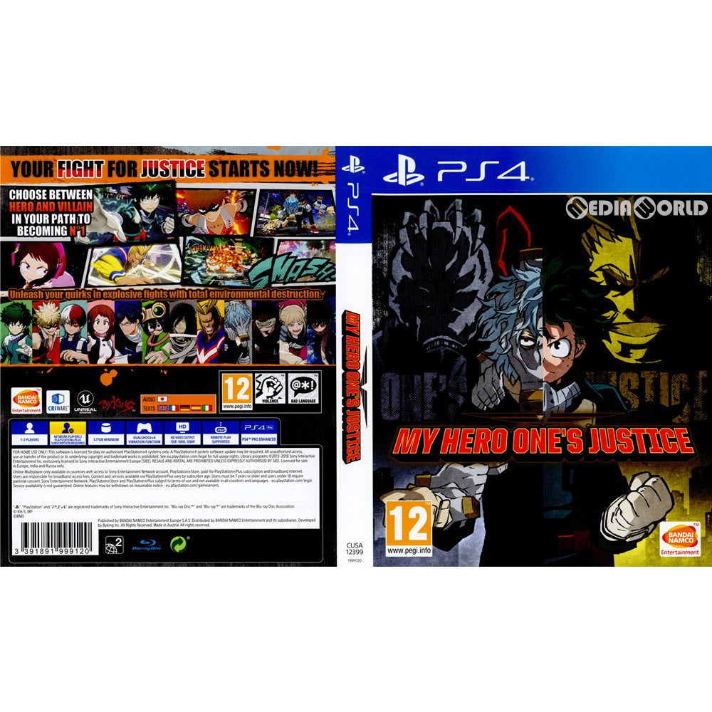 【中古即納】[PS4]My Hero One's Justice(僕のヒーローアカデミア ワンズ ジャスティス)(EU版)(CUSA-12399) Bandai Namco Entertainment (20181026)