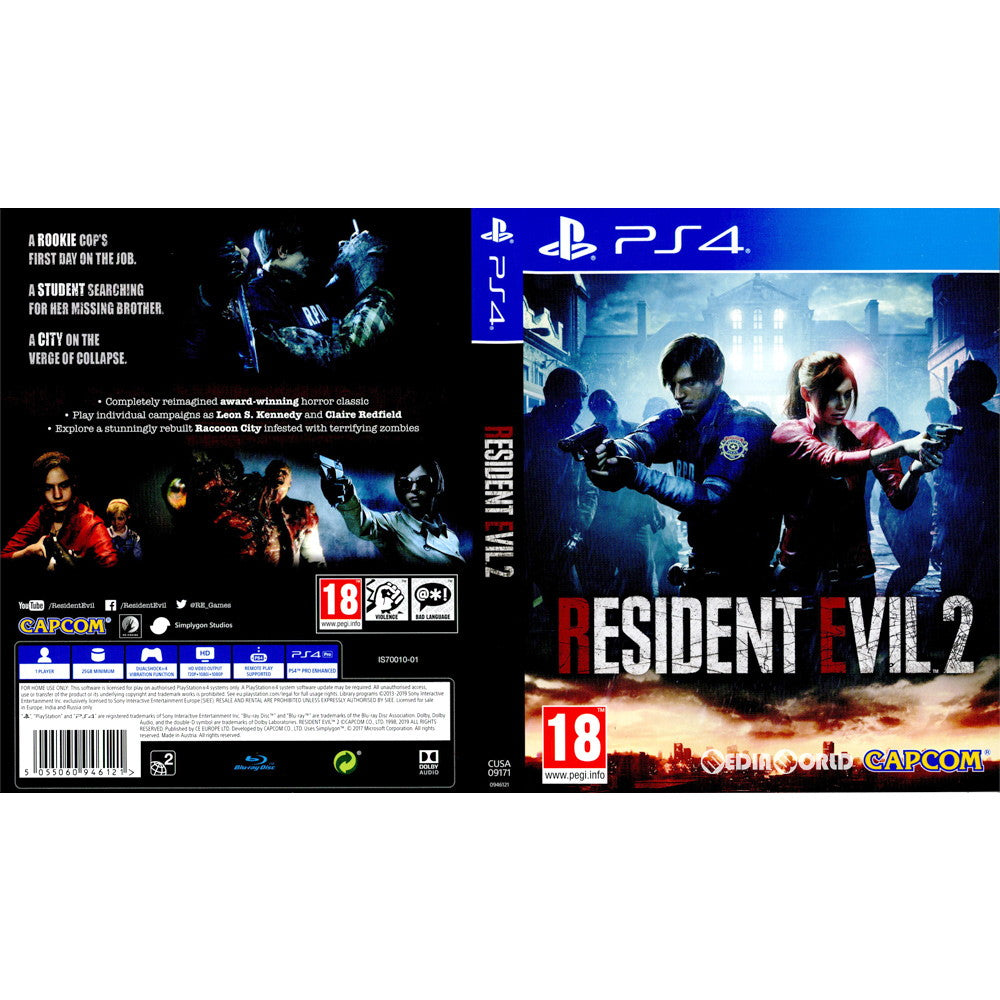 【中古即納】[PS4]Resident Evil 2(レジデント イービル2/バイオハザード RE:2)(EU版)(CUSA-09171) Capcom (20190125)