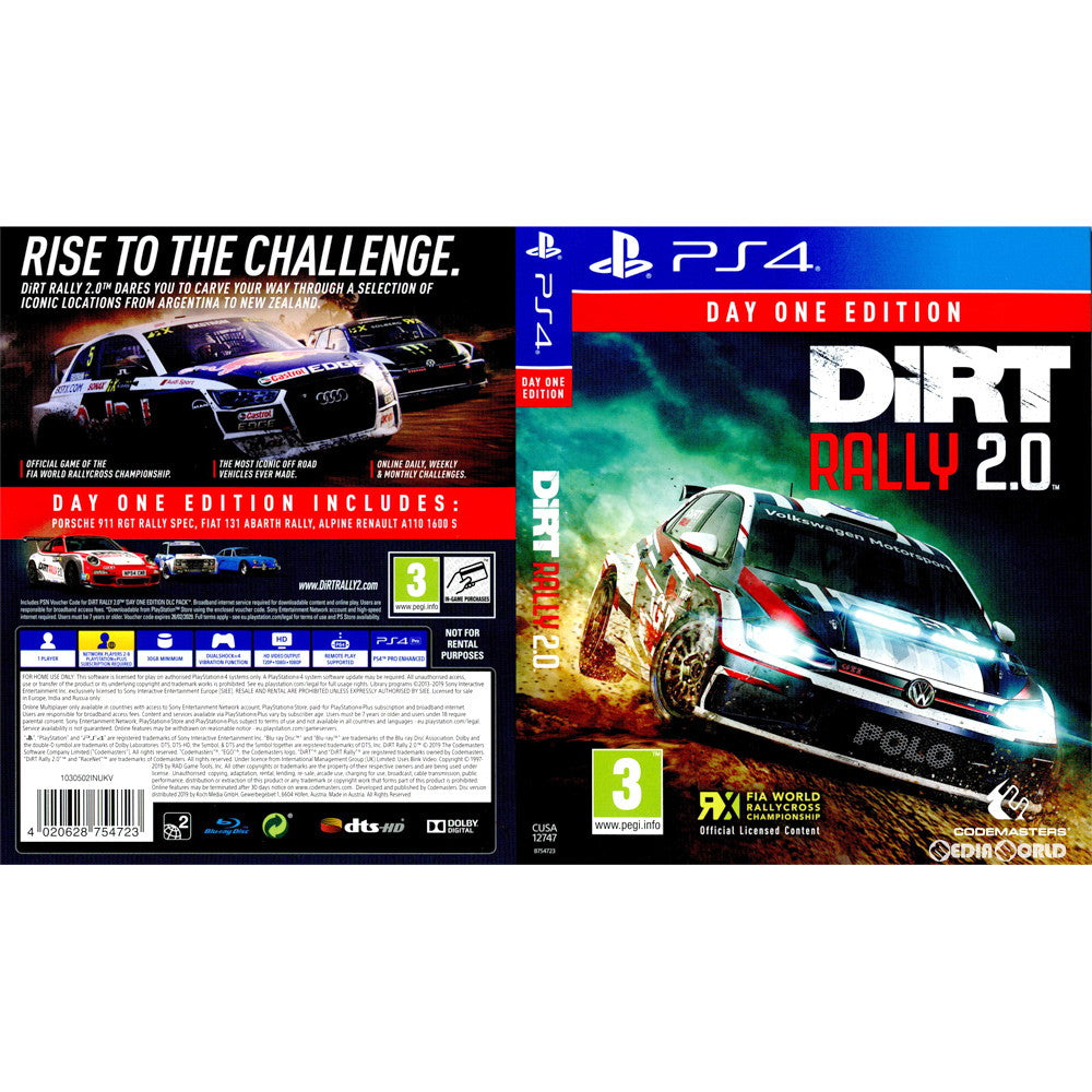 【中古即納】[PS4]DiRT Rally 2.0(ダートラリー2.0) Day One Edition(EU版)(CUSA-12747) Codemasters (20190226)
