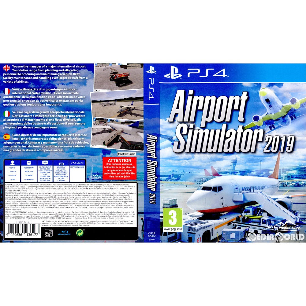 【中古即納】[PS4]Airport Simulator 2019(エアポートシミュレーター2019)(EU版)(CUSA-12902) Toplitz Productions (20180815)