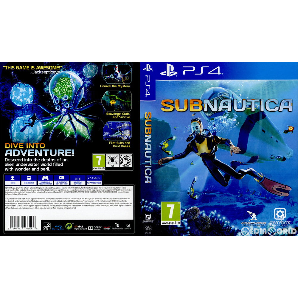 【中古即納】[PS4]Subnautica(サブノーティカ)(EU版)(CUSA-13893) Unknown Worlds Entertainment (20180123)