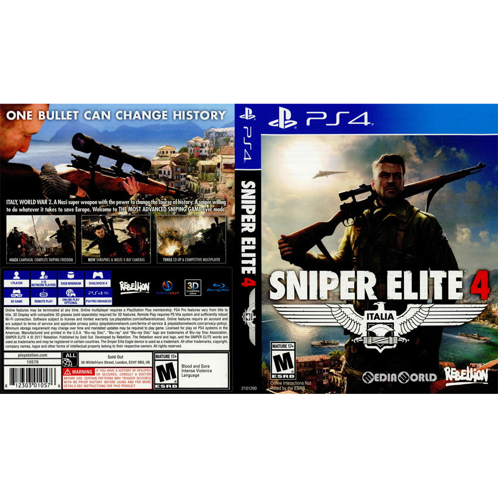 【中古即納】[PS4]Sniper Elite 4(スナイパーエリート4)(北米版)(2101290) Rebellion (20170214)