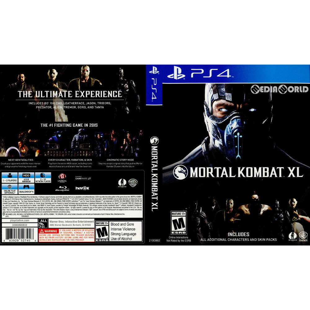 【中古即納】[PS4]Mortal Kombat XL(モータルコンバットXL)(北米版)(2100862) Warner Bros. Interactive (20160301)