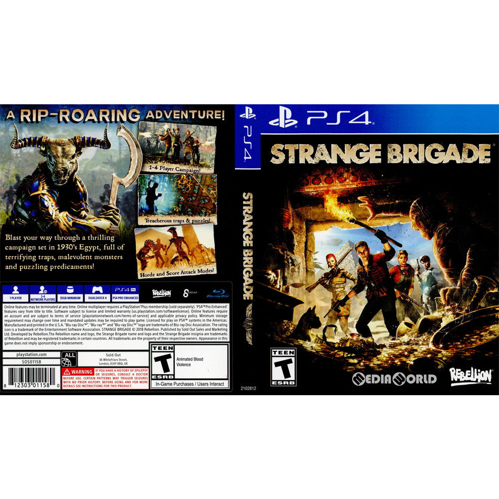 【中古即納】[PS4]Strange Brigade(ストレンジ・ブリゲード)(北米版)(2102812) Rebellion (20180828)