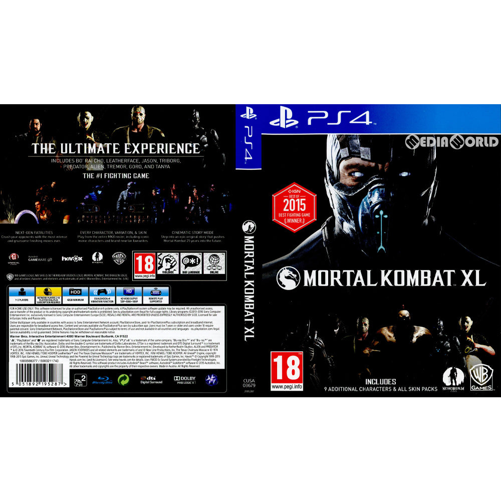 【中古即納】[PS4]Mortal Kombat XL(モータルコンバットX)(EU版)(CUSA-03679) Warner Bros. Interactive (20160301)