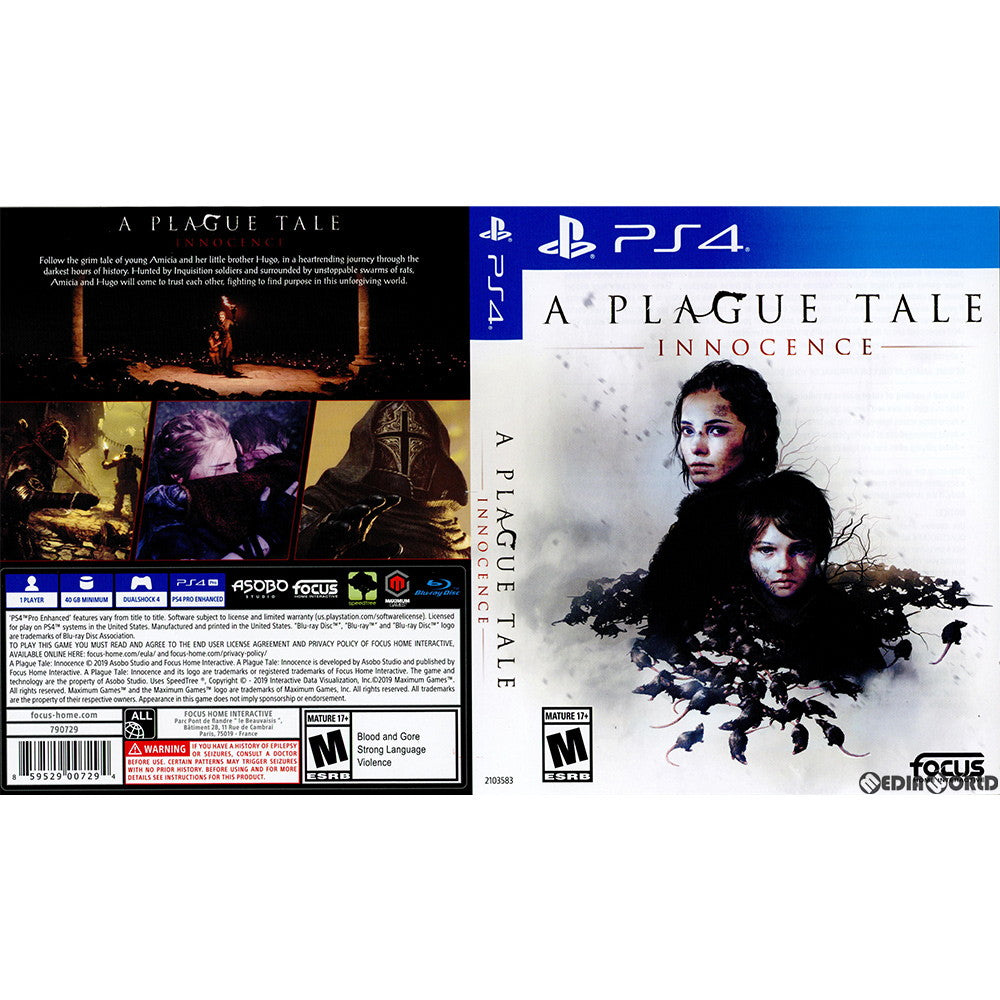 【中古即納】[PS4]A Plague Tale: Innocence(プレイグ テイル -イノセンス-)(北米版)(2103583) Focus Home Interactive (20190514)