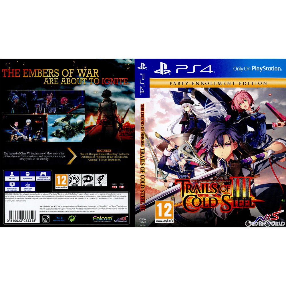 【中古即納】[PS4]The Legend of Heroes: Trails of Cold Steel III Early Enrollment Edition(英雄伝説 閃の軌跡3)(CUSA-15123)(EU版) NIS America, Inc. (20191022)