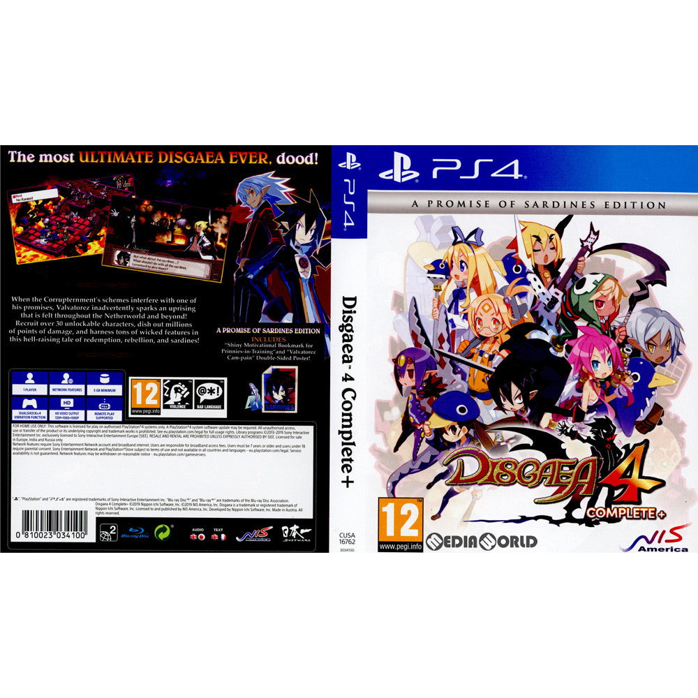 【中古即納】[PS4]Disgaea 4 Complete+ a promise of sardines edition(Standard Edition)(魔界戦記ディスガイア4 コンプリート+)(CUSA-16762)(EU版) NIS America, Inc. (20191029)