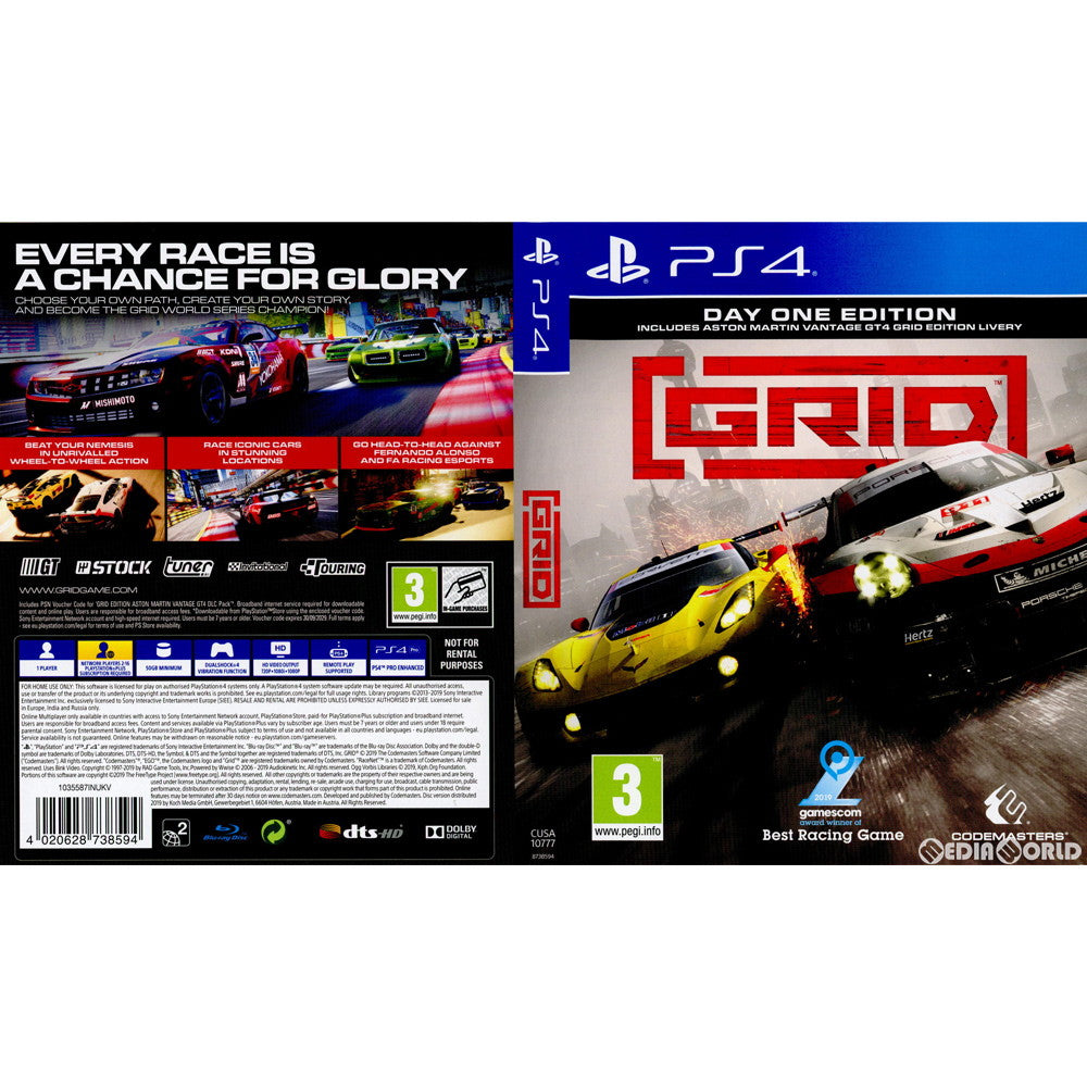 【中古即納】[PS4]GRID(グリッド) Day One Edition(CUSA-10777)(EU版) Codemasters (20191011)