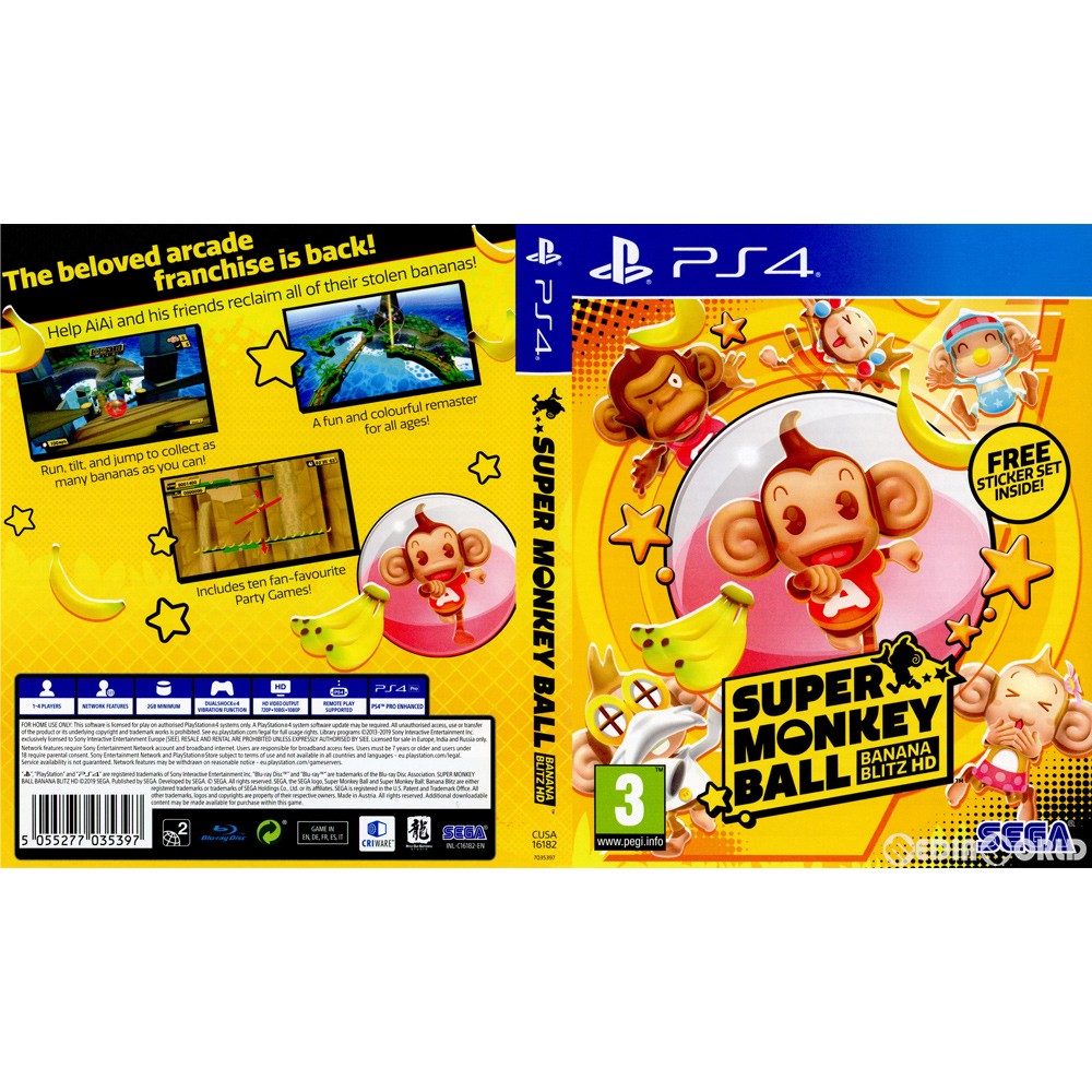 【中古即納】[PS4]Super Monkey Ball: Banana Blitz HD(たべごろ!スーパーモンキーボール)(EU版)(CUSA-16182) SEGA (20191029)