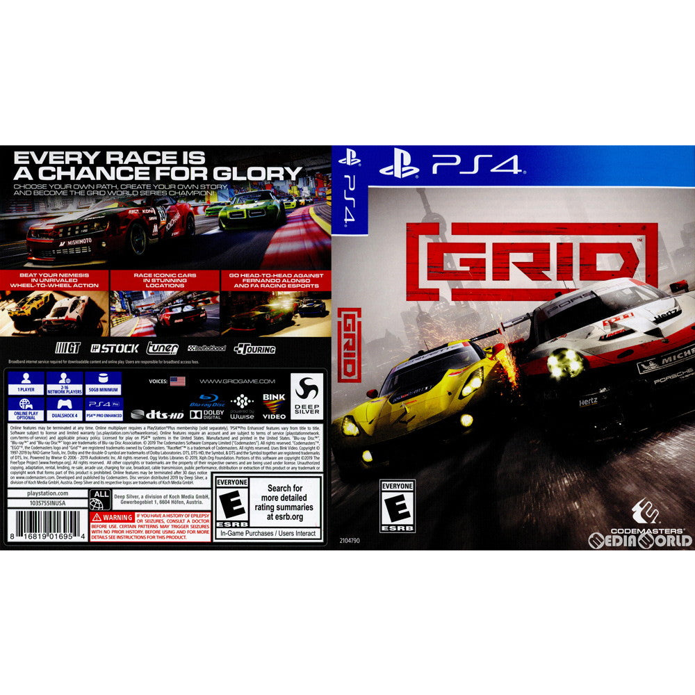 【中古即納】[PS4]GRID(グリッド)(北米版)(2104790) Codemasters (20191011)