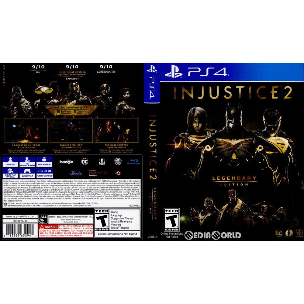 【中古即納】[PS4]INJUSTICE 2(インジャスティス2) LEGENDARY EDITION(北米版)(2103572)(20180228)