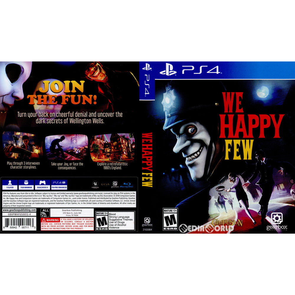 【中古即納】[PS4]WE HAPPY FEW(ウィー ハッピー フュー)(北米版)(2103064) Gearbox (20180810)