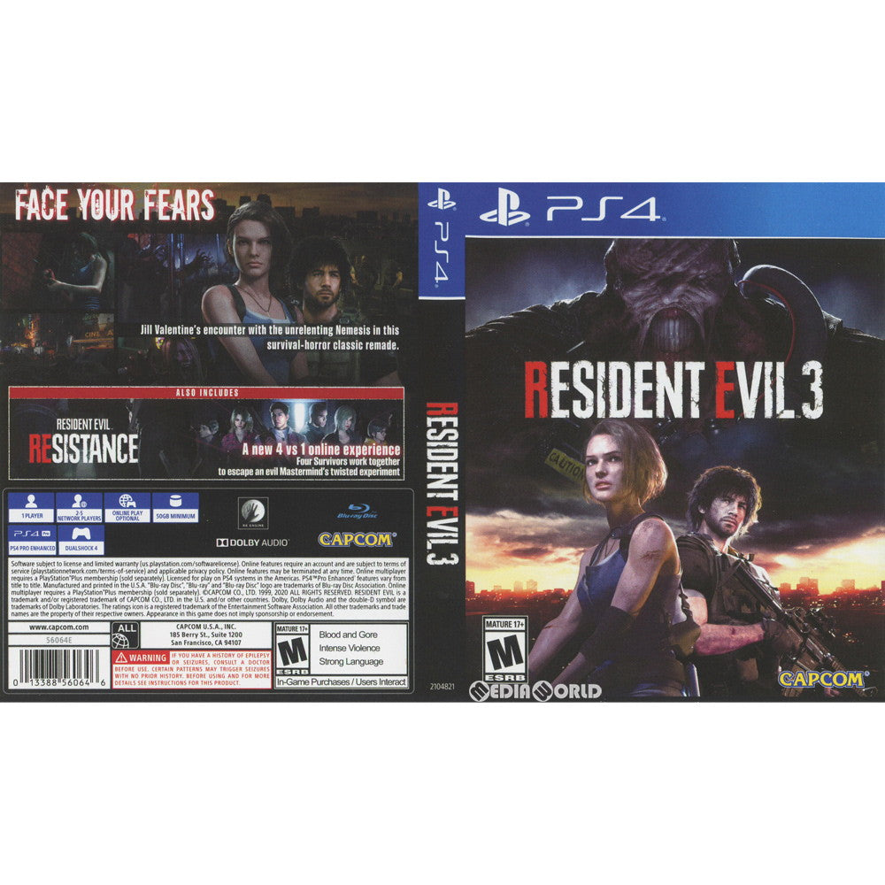 【中古即納】[PS4]RESIDENT EVIL 3(レジデント イービル3/バイオハザード RE:3)(北米版)(2104821) Capcom (220/04/03)