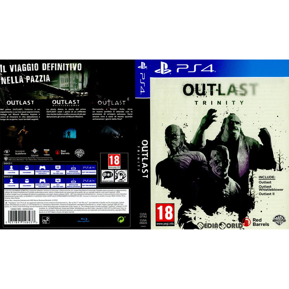 【中古即納】[PS4]Outlast Trinity(アウトラスト トリニティ)(EU版)(CUSA-07742/CUSA-06633) Warner Bros. Interactive (20170425)