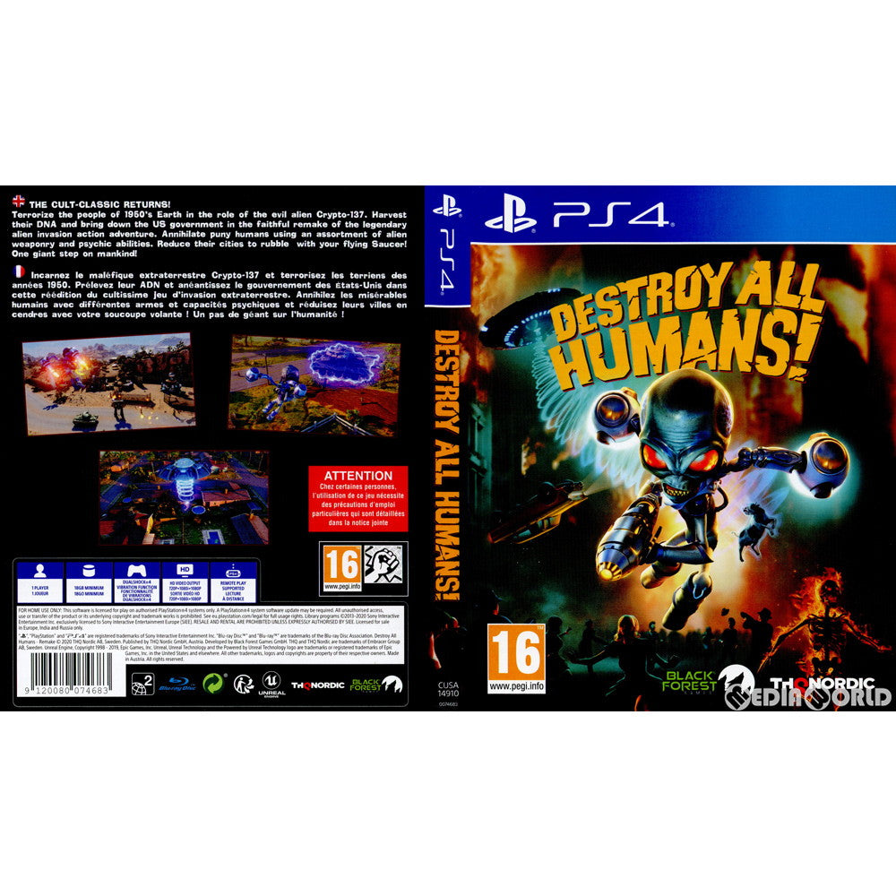 【中古即納】[PS4]Destroy All Humans!(デストロイ オール ヒューマンズ)(EU版)(CUSA-14910) THQ Nordic (20200728)