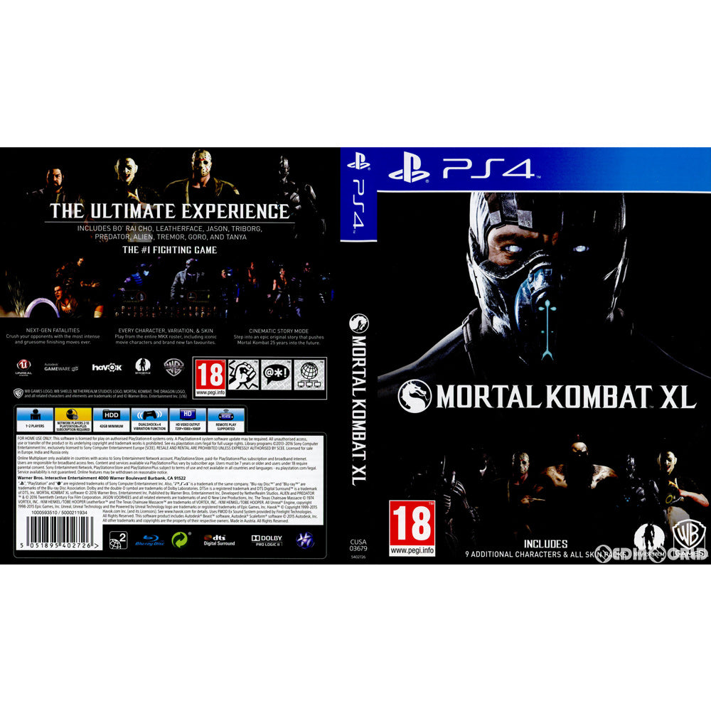 【中古即納】[PS4]MORTAL KOMBAT XL(モータルコンバット XL)(EU版)(CUSA-03679) Warner Bros. (20150407)