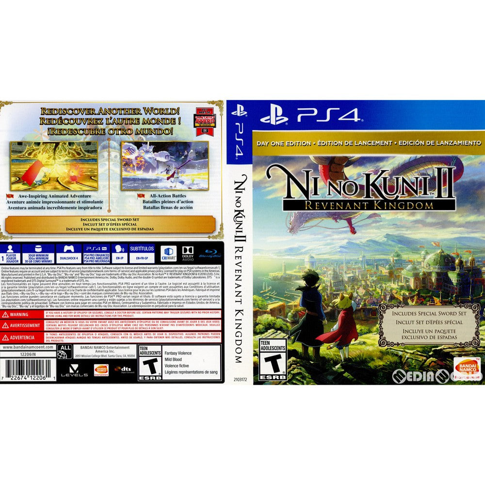 【中古即納】[PS4]NI NO KUNI II:REVENANT KINGDOM(二ノ国2 レヴァナントキングダム) DAY ONE EDITION 北米版(2103172) Bandai Namco Games (20180323)