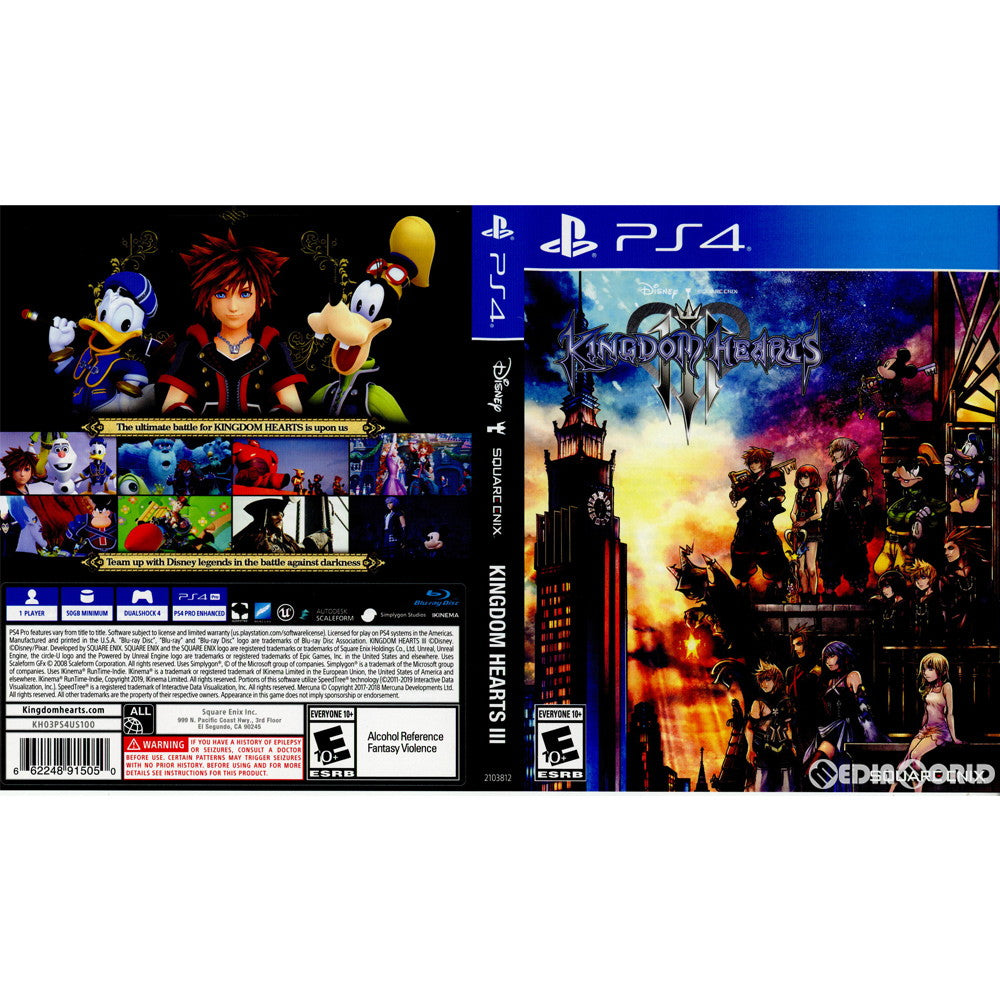 【中古即納】[PS4]KINGDOM HEARTS III(キングダム ハーツ3) 北米版(2103812) Square Enix (20190131)