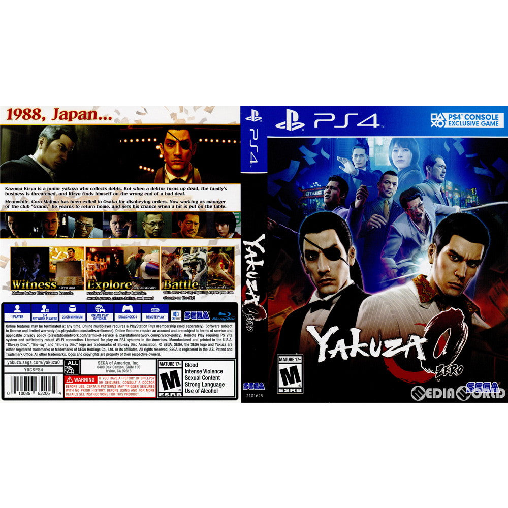 【中古即納】[PS4]YAKUZA 0(龍が如く0 誓いの場所) PlayStation Hits 北米版(2101625) SEGA (20170124)