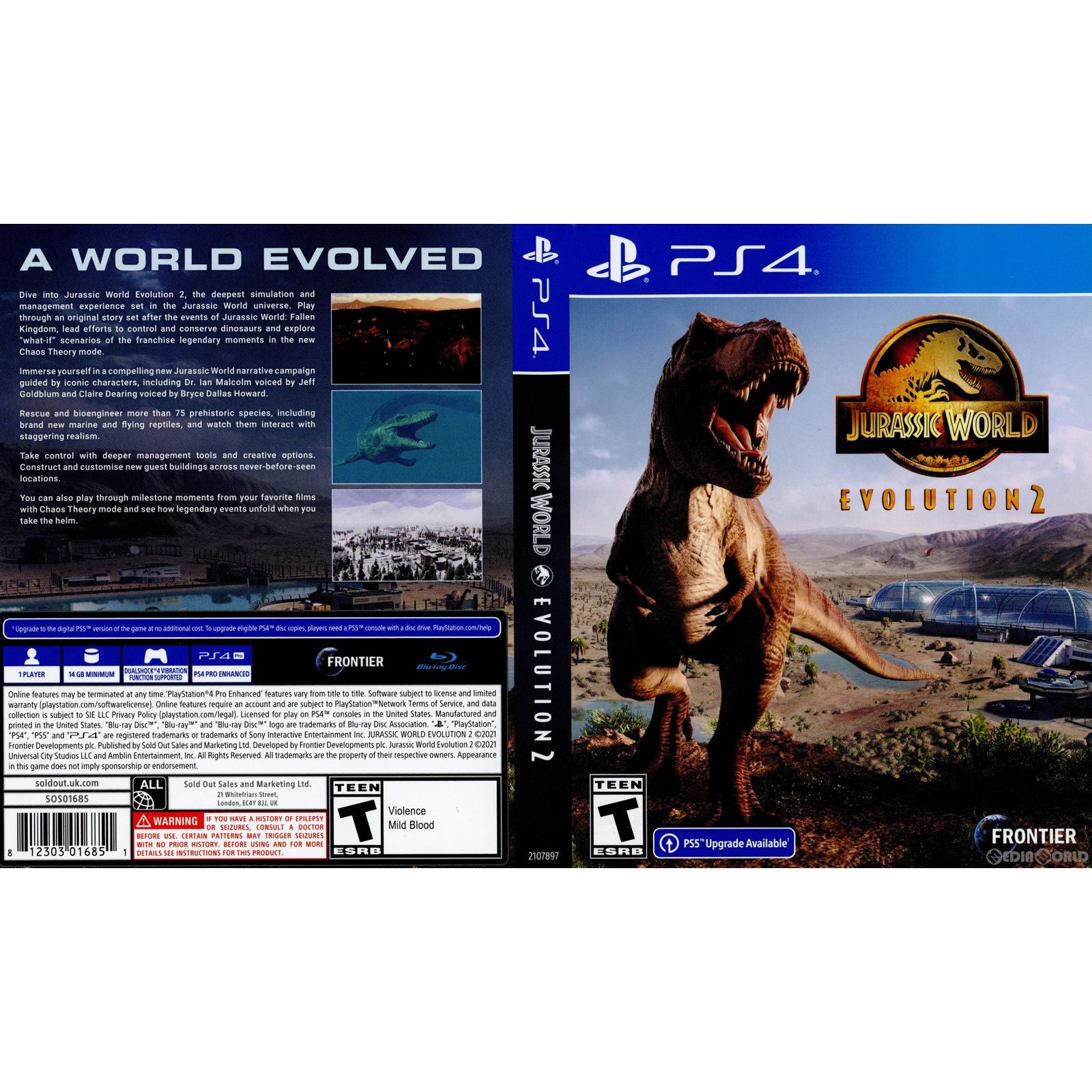 【中古即納】[PS4]Jurassic World Evolution2(ジュラシック・ワールド・エボリューション) 北米版(2107897) Frontier Development (20211109)