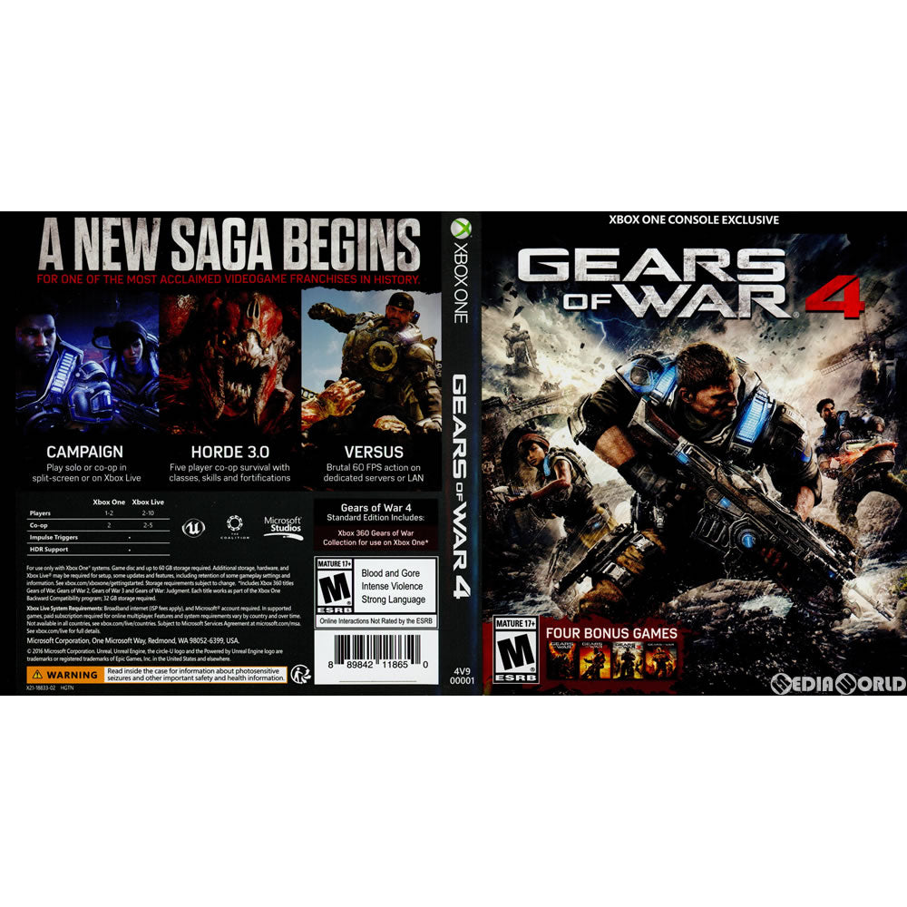 【中古即納】[XboxOne]Gears of War 4(ギアーズ・オブ・ウォー4)(北米版)(4V9-00001) Microsoft (20161011)