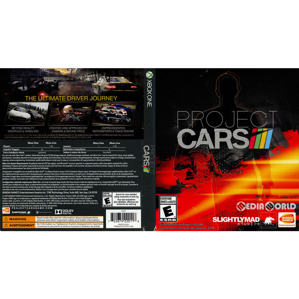 【中古即納】[表紙説明書なし][XboxOne]Project CARS(プロジェクトカーズ)(北米版) Bandai Namco Entertainment (20150512)