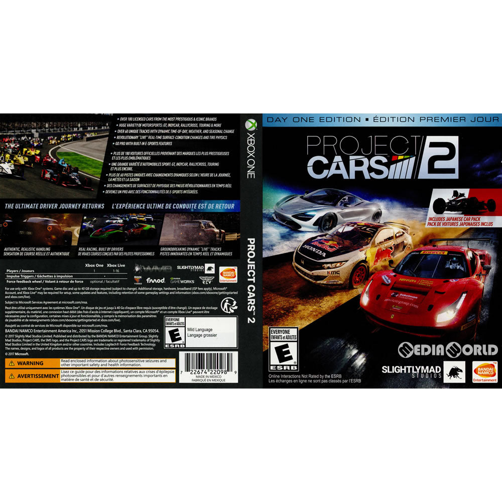 【中古即納】[XboxOne]Project CARS 2(プロジェクトカーズ 2) Day One Edition(北米版) Bandai Namco Entertainment (20170922)