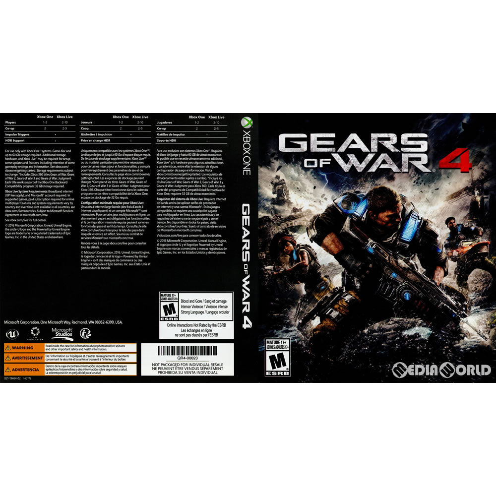 【中古即納】[XboxOne]Gears of War 4(ギアーズ・オブ・ウォー4)(北米版)(QR4-00023) Microsoft (20161011)