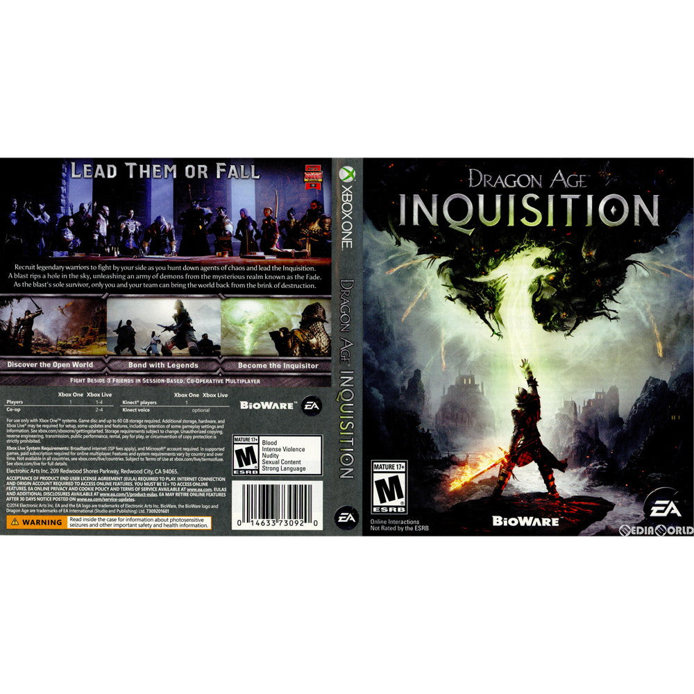 【中古即納】[XboxOne]Dragon Age: Inquisition(ドラゴンエイジ:インクイジション)(北米版) Electronic Arts (20141118)