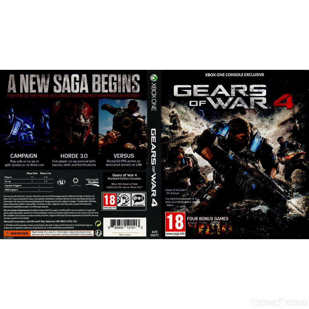 【中古即納】[XboxOne]Gears of War 4(ギアーズ・オブ・ウォー4)(EU版)(4V9-00011)(20161011)