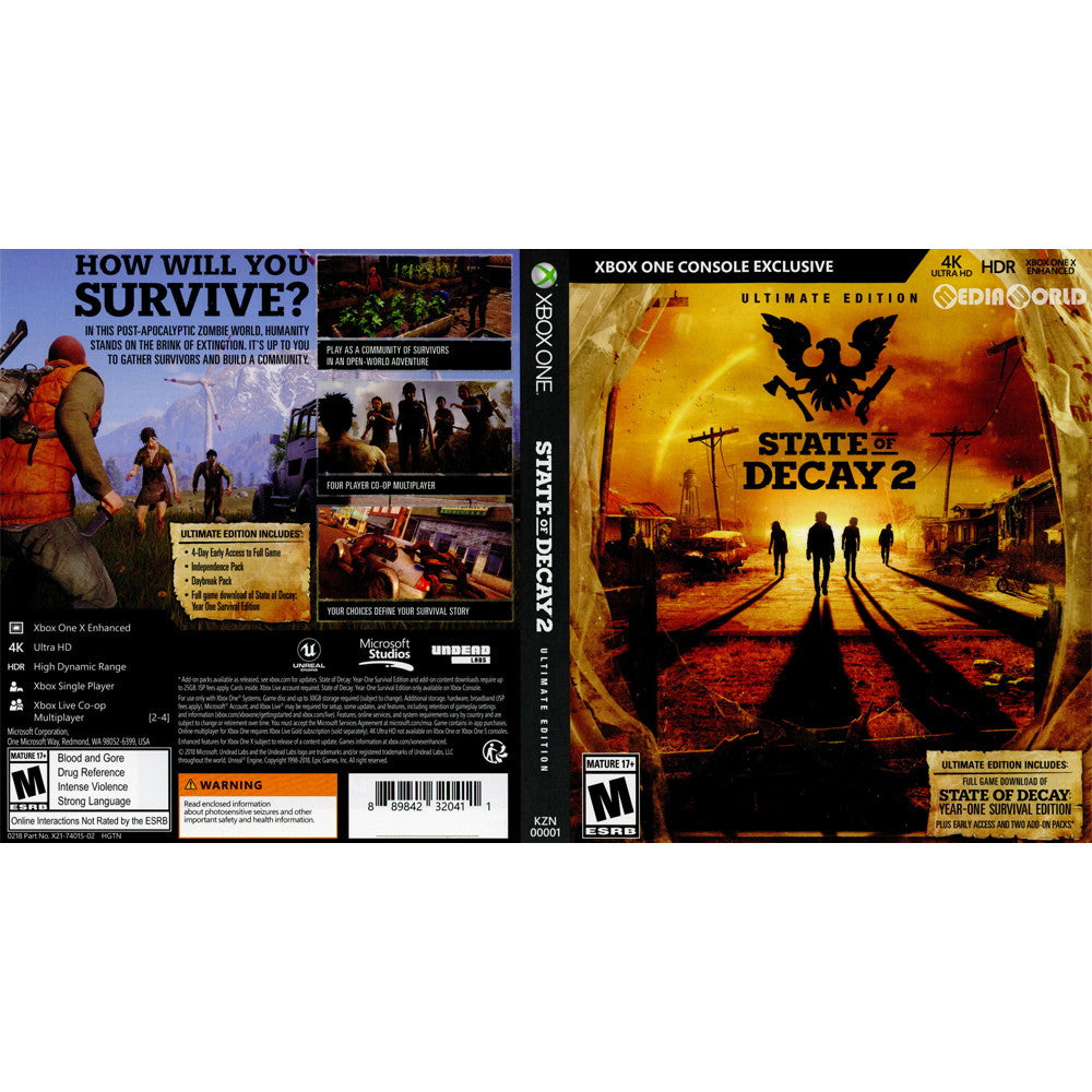 【中古即納】[XboxOne]State Of Decay 2 Ultimate Edition(北米版)(KZN-00001)(20180518)