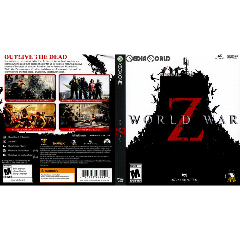 【中古即納】[XboxOne]World War Z(ワールド・ウォーZ)(北米版)(WWZ-X1US)(20190416)