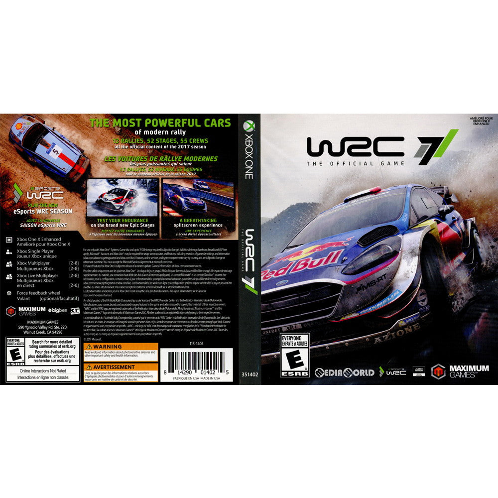 【中古即納】[XboxOne]WRC 7 FIA World Rally Championship(ワールドラリーチャンピオンシップ) 北米版(351402)(20171003)