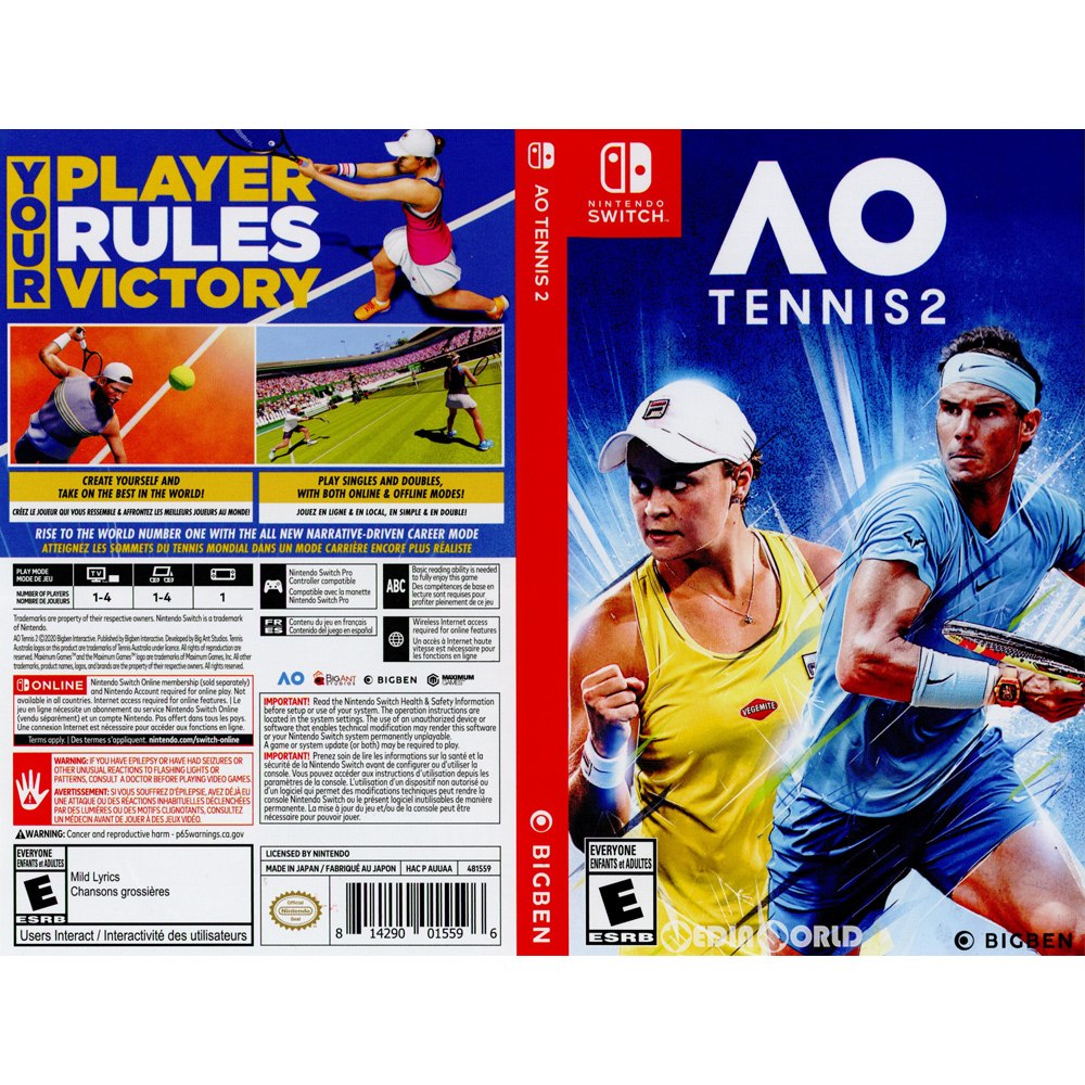 【中古即納】[Switch]AO Tennis(テニス)(北米版)(LA-H-AUUAA-USA) Maximum Games (20200211)