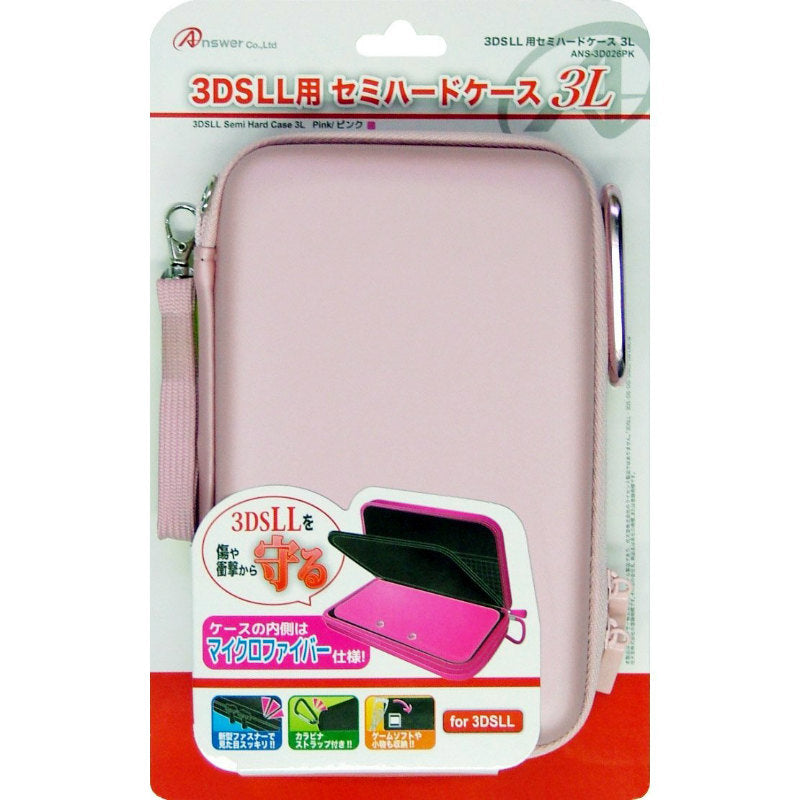 【新品】【お取り寄せ】[ACC][3DS] 3DSLL用 セミハードケース3L ピンク アンサー(ANS-3D026PK) (20121202)